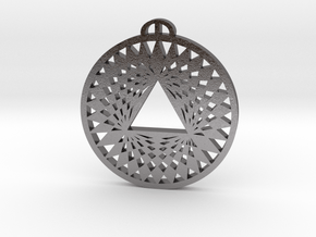 Aldbourne-Wiltshire Crop Circle Pendant_fixed in Processed Stainless Steel 17-4PH (BJT)
