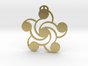 Etchilhampton, Wiltshire Crop Circle Pendant in Natural Brass
