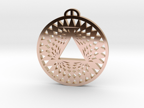 Aldbourne-Wiltshire Crop Circle Pendant_fixed in 9K Rose Gold 