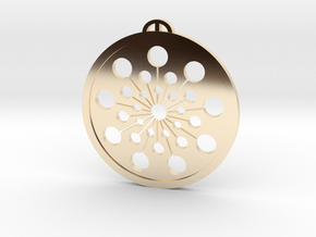 Charlton, Wiltshire Crop Circle Pendant in 14k Gold Plated Brass