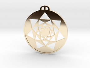 Ludgershall, Wiltshire Crop Circle Pendant in 14K Yellow Gold