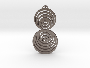 Avebury Trusloe, Wiltshire Crop Circle Pendant in Polished Bronzed-Silver Steel