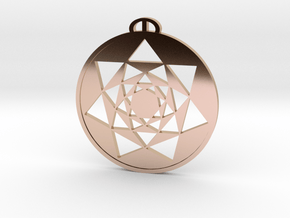 Ludgershall, Wiltshire Crop Circle Pendant in 9K Rose Gold 