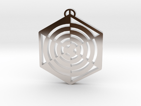 Beckhampton, Wiltshire Crop Circle Pendant in Rhodium Plated Brass