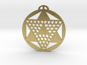 Barton Stacy, Hampshire Crop Circle Pendant in Natural Brass