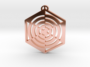 Beckhampton, Wiltshire Crop Circle Pendant in Polished Copper
