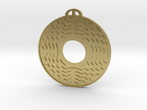 Farley Mount, Hampshire Crop Circle Pendant in Natural Brass