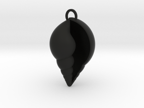 Lil shell pendant in Black Smooth Versatile Plastic