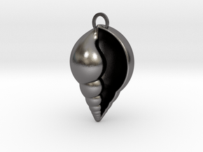 Lil shell pendant in Processed Stainless Steel 316L (BJT)