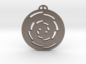 Bournemouth-, Hampshire Crop Circle Pendant in Polished Bronzed-Silver Steel