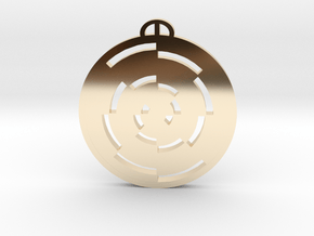 Bournemouth-, Hampshire Crop Circle Pendant in 14K Yellow Gold