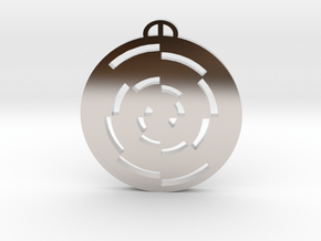 Bournemouth-, Hampshire Crop Circle Pendant in Rhodium Plated Brass