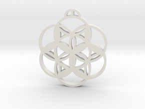 Zierenberg, Hessen Crop Circle Pendant in White Natural Versatile Plastic