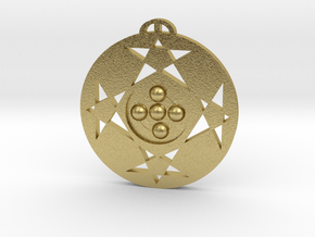 Hackpen Hill Wiltshire Crop Circle Pendant in Natural Brass