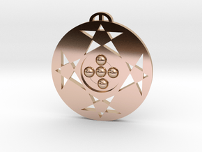 Hackpen Hill Wiltshire Crop Circle Pendant in 9K Rose Gold 