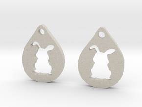 bunny_earrings in Natural Sandstone