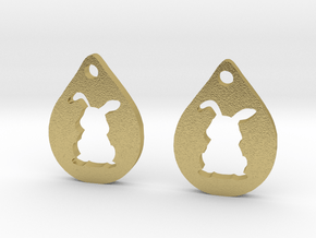 bunny_earrings in Natural Brass