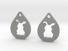 bunny_earrings in Gray PA12 Glass Beads