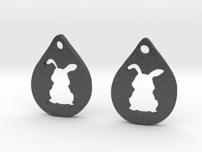 bunny_earrings in Dark Gray PA12 Glass Beads