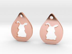 bunny_earrings in Polished Copper
