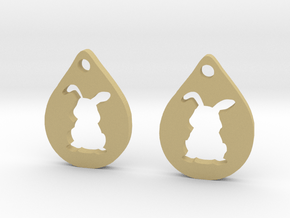bunny_earrings in Tan Fine Detail Plastic
