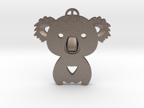 Koala_pendant in Polished Bronzed-Silver Steel