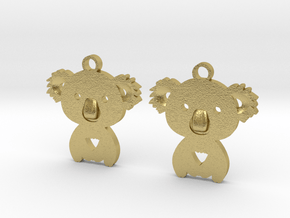 Koala_earrings in Natural Brass