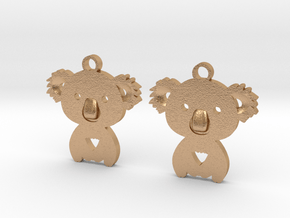 Koala_earrings in Natural Bronze