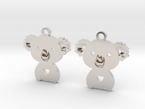 Koala_earrings in Platinum