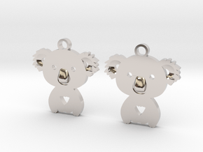 Koala_earrings in Rhodium Plated Brass