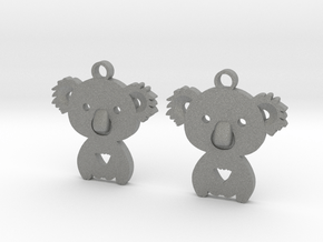 Koala_earrings in Gray PA12 Glass Beads