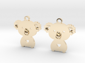 Koala_earrings in 9K Yellow Gold 