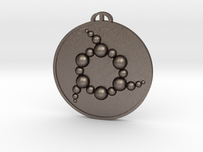 Cuxton Kent Crop Circle Pendant in Polished Bronzed-Silver Steel