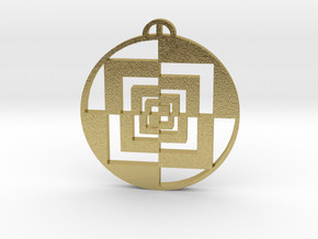 Sparticles-Wood-Surrey Crop Circle Pendant in Natural Brass