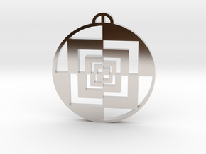 Sparticles-Wood-Surrey Crop Circle Pendant in Rhodium Plated Brass
