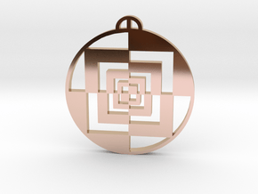 Sparticles-Wood-Surrey Crop Circle Pendant in 9K Rose Gold 