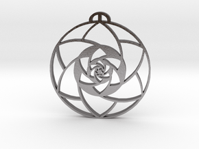 West Overton, Wiltshire Crop Circle Pendant in Processed Stainless Steel 17-4PH (BJT)