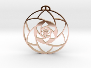 West Overton, Wiltshire Crop Circle Pendant in 9K Rose Gold 