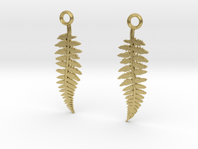 fern earrings in Natural Brass
