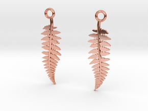 fern earrings in Polished Copper