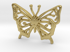 butterfly pendant in Natural Brass