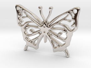 butterfly pendant in Rhodium Plated Brass