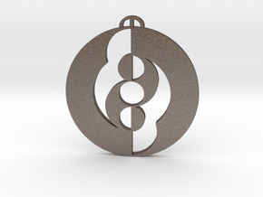 Christchurch, Dorset Crop Circle Pendant in Polished Bronzed-Silver Steel
