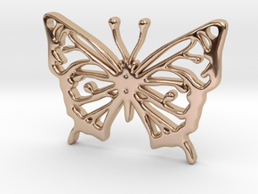butterfly pendant in 9K Rose Gold 
