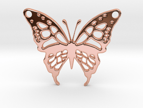 Butterfly pendant in Polished Copper