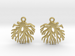 Coral_earrings in Natural Brass