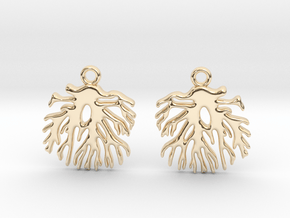 Coral_earrings in 14K Yellow Gold