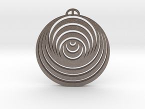 Aldbourne  Wiltshire Crop Circle Pendant in Polished Bronzed-Silver Steel