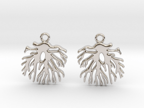 Coral_earrings in Rhodium Plated Brass