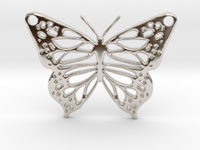 butterfly pendant in Rhodium Plated Brass